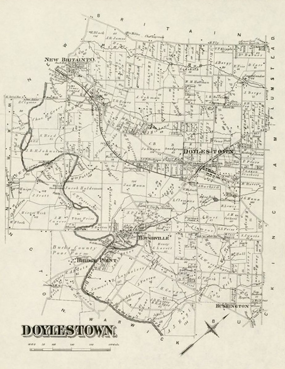 Doylestown PA, vintage map